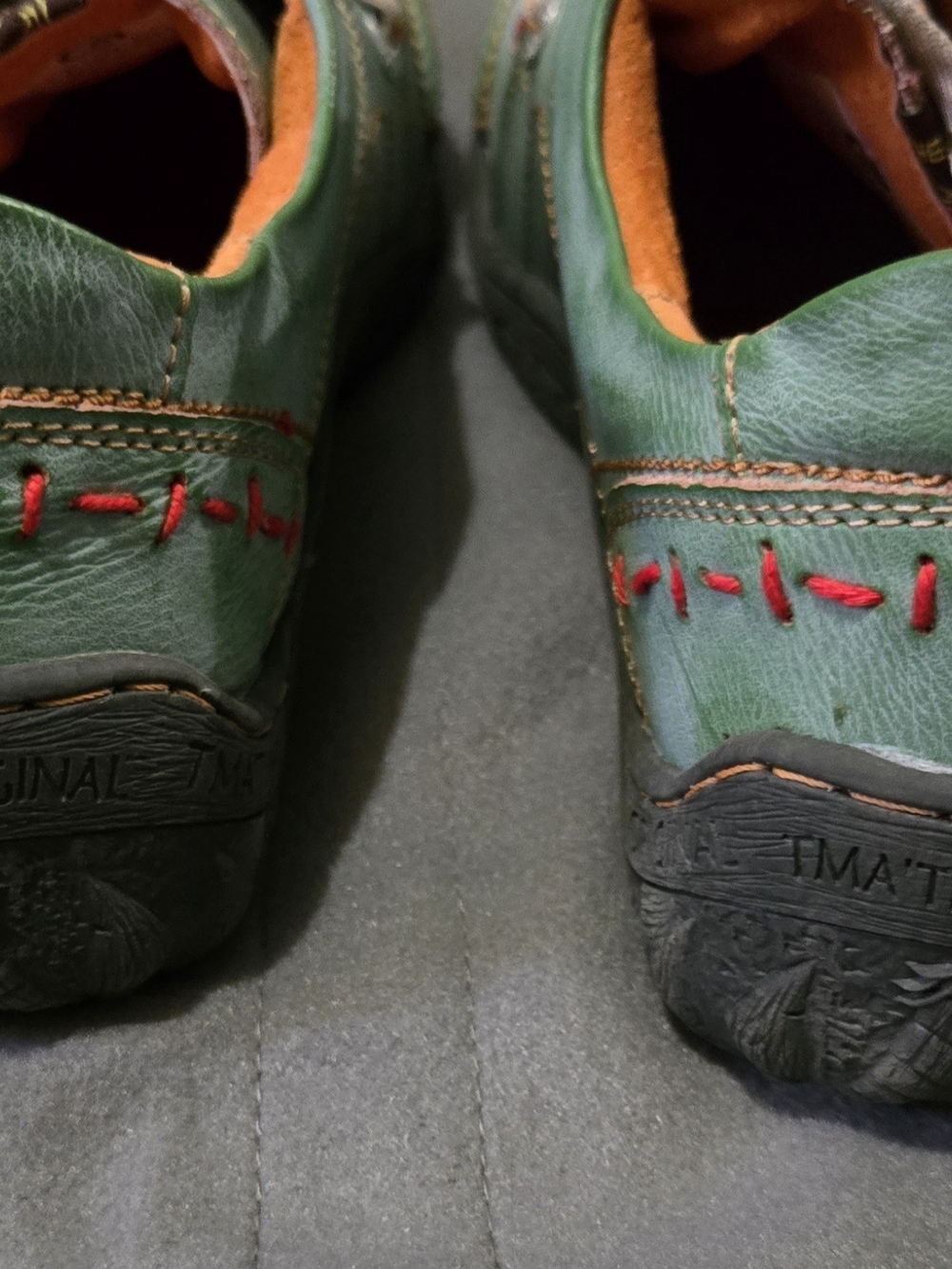 TMA Eyes Green Leather Comfort Shoes EU 40 US 9 Lace Up Hand Stitched Walking - Picture 4 of 8